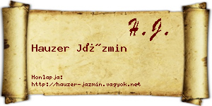 Hauzer Jázmin névjegykártya